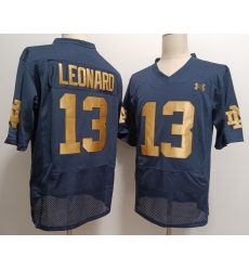 Notre Dame Fighting Irish #13 Riley Leonard Navy With Name