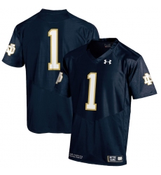 Under Armour #1 Notre Dame Fighting Irish Navy Authentic Football Jersey