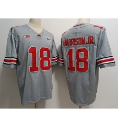 Men Nike Ohio State Buckeyes #18 Marvin Harrison Jr. Gray College Football Jersey