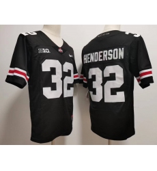 Men Nike Ohio State Buckeyes TreVeyon Henderson #32 Black College Football Jersey