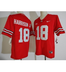 Men Ohio State Buckeyes 18 Marvin Harrison Jr. Red College Football Jersey