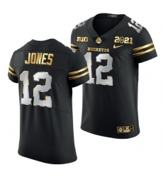 Ohio State Buckeyes Cardale Jones Black 2021 College Football Playoff Championship Golden Authentic Jersey