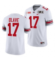 Ohio State Buckeyes Chris Olave White 2021 Sugar Bowl Champions College Football Playoff College Football Playoff Jersey 0