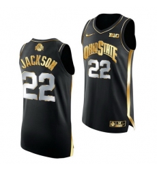 Ohio State Buckeyes Jim Jackson Black Retired Number Golden Authentic Jersey