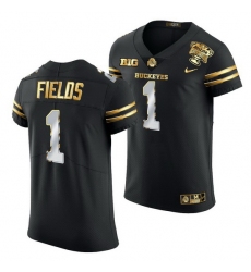 Ohio State Buckeyes Justin Fields Black 2021 Sugar Bowl Golden Limited Authentic Football Jersey