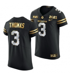 Ohio State Buckeyes Michael Thomas Black 2021 College Football Playoff Championship Golden Authentic Jersey