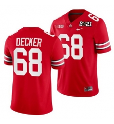 Ohio State Buckeyes Taylor Decker Scarlet 2021 Sugar Bowl Champions College Football Playoff College Football Playoff Jersey