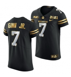 Ohio State Buckeyes Ted Ginn Jr. Black 2021 College Football Playoff Championship Golden Authentic Jersey