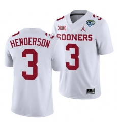 Oklahoma Sooners Mikey Henderson White 2020 Cotton Bowl Classic College Football Jersey