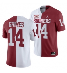 Oklahoma Sooners Reggie Grimes White Crimson Split Men'S Jersey