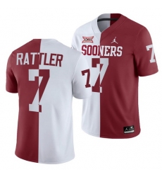 Oklahoma Sooners Spencer Rattler White Crimson Split Men'S Jersey