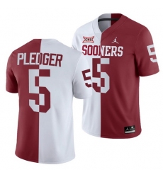 Oklahoma Sooners T.J. Pledger White Crimson Split Men'S Jersey