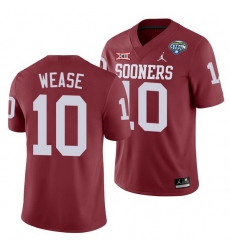 Oklahoma Sooners Theo Wease Crimson 2020 Cotton Bowl Classic College Football Jersey