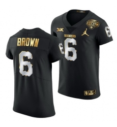 Oklahoma Sooners Tre Brown Black 2020 Cotton Bowl Classic Golden Edition Jersey