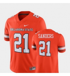 Men Oklahoma State Cowboys And Cowgirls Barry Sanders 21 Orange Alumni Football Game Player Jersey