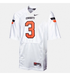 Men Oklahoma State Cowboys And Cowgirls Brandon Weeden College Football White Jersey