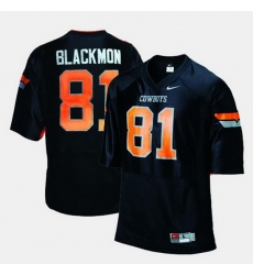 Men Oklahoma State Cowboys And Cowgirls Justin Blackmon College Football Black Jersey