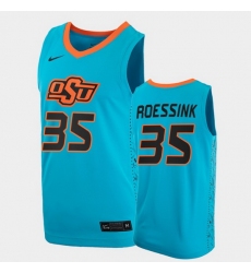 Men Oklahoma State Cowboys Hidde Roessink College Basketball Blue Jersey