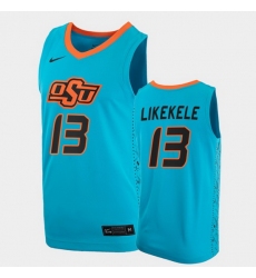 Men Oklahoma State Cowboys Isaac Likekele College Basketball Blue Jersey