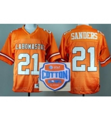 Oklahoma State Cowboys 21 Barry Sanders Orange Throwback College Football NCAA Jerseys 2014 AT & T Cotton Bowl Game Patch