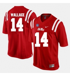 Men Mike Wallace Red Ole Miss Rebels Alumni Football Game Jersey