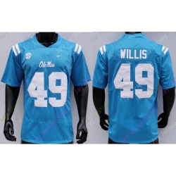Men Ole Miss Rebels #49 Patrick Willis Powder Blue College Football Jersey
