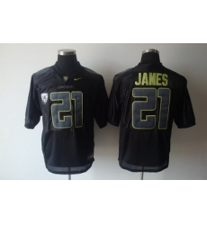 Ducks #21 LaMichael James Black Embroidered NCAA Jersey