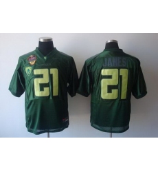 Ducks #21 LaMichael James Green Embroidered NCAA Jersey
