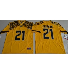 Ducks #21 Royce Freeman Yellow Limited Stitched NCAA Jersey