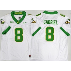 Men Oregon Ducks 8 Dillon Gabriel White 2026 F U S E  Stitched Jersey
