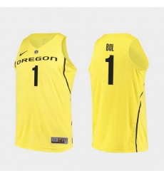 Men Oregon Ducks Bol Bol Yellow Authentic College Basketball Jersey
