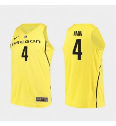 Men Oregon Ducks Ehab Amin Yellow Authentic College Basketball Jersey