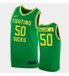 Men Oregon Ducks Eric Williams Jr. College Basketball Green Replica 2020 21 Jersey