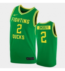 Men Oregon Ducks Eugene Omoruyi College Basketball Green Replica 2020 21 Jersey