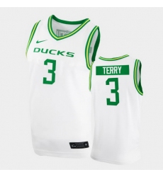 Men Oregon Ducks Jalen Terry College Basketball White Replica 2020 21 Jersey