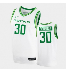 Men Oregon Ducks L.J. Figueroa College Basketball White Replica 2020 21 Jersey
