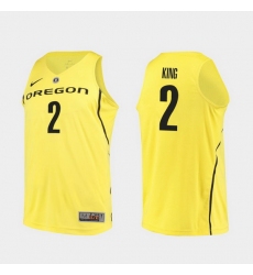 Men Oregon Ducks Louis King Yellow Authentic College Basketball Jersey