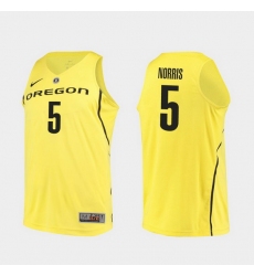 Men Oregon Ducks Miles Norris Yellow Authentic College Basketball Jersey