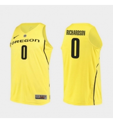 Men Oregon Ducks Will Richardson Yellow Authentic College Basketball Jersey