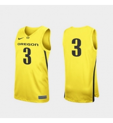 Men Oregon Ducks Yellow Replica College Basketball Jersey