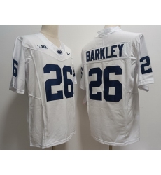 Men Penn State Nittany Lions #26 Saquon Barkley White F U S E College Football Jersey
