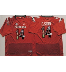 South Carolina Gamecocks 14 C Shaw Red Portrait Number College Jersey