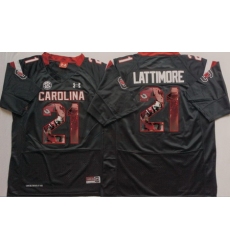 South Carolina Gamecocks 21 Marcus Lattimore Black Portrait Number College Jersey