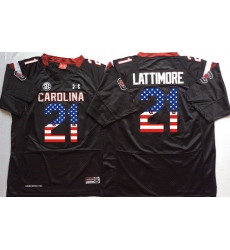 South Carolina Gamecocks 21 Marcus Lattimore Black USA Flag College Jersey