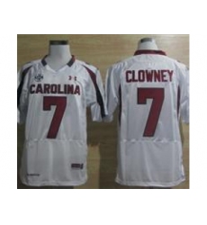 Under Armour South Carolina Javedeon Clowney #7 New SEC Patch NCAA Football - White