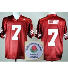 Stanford Cardinals 7 John Elway Red College Football NCAA Jerseys 2014 Rose Bowl Game Patch