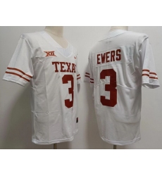 Men Texas Longhorns #3 Quinn Ewers White College Football Jersey