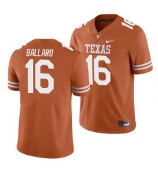 Texas Longhorns Ben Ballard Texas Orange College Football Men'S Jersey