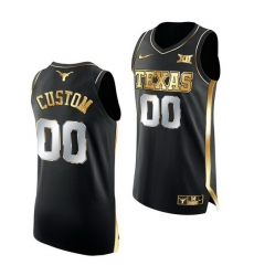 Texas Longhorns Custom 2021 March Madness Golden Authentic Black Jersey
