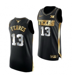 Texas Longhorns Jase Febres 2021 March Madness Golden Authentic Black Jersey